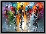 Kolarze, Sportowcy, Kolarstwo, Grafika AI